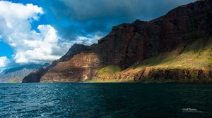 From sea-level, Na Pali is pretty... / Photo by Jeff Stamer