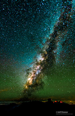 The higher you can get, the less atmosphere you have in the way. This is a shot of Hawaii's Mt. Haleakala Observatory at 10,000'+ / Photo by Jeff Stamer